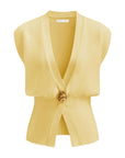 Button-Detail V-Neck Sweater Vest