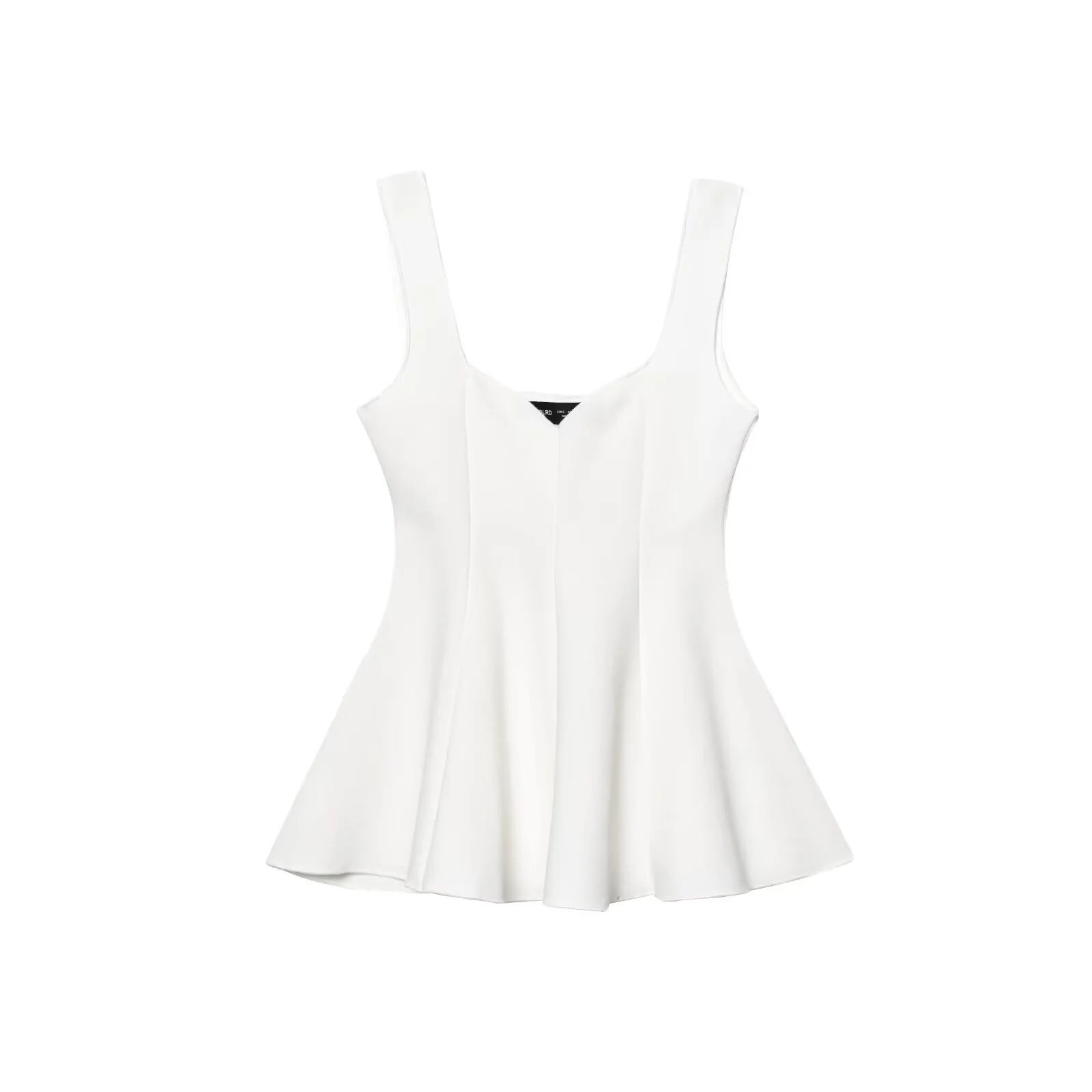 DEEABAE 2025 Summer New Women&#39;s Clothing Simple And Fashionable Short Skirt Style Hem Elastic Round Neck Top