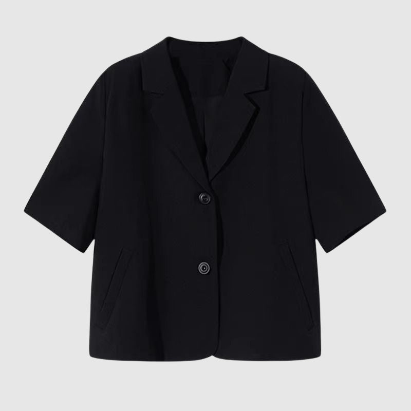Trendy crop sleeveless blazer