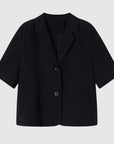 Trendy crop sleeveless blazer