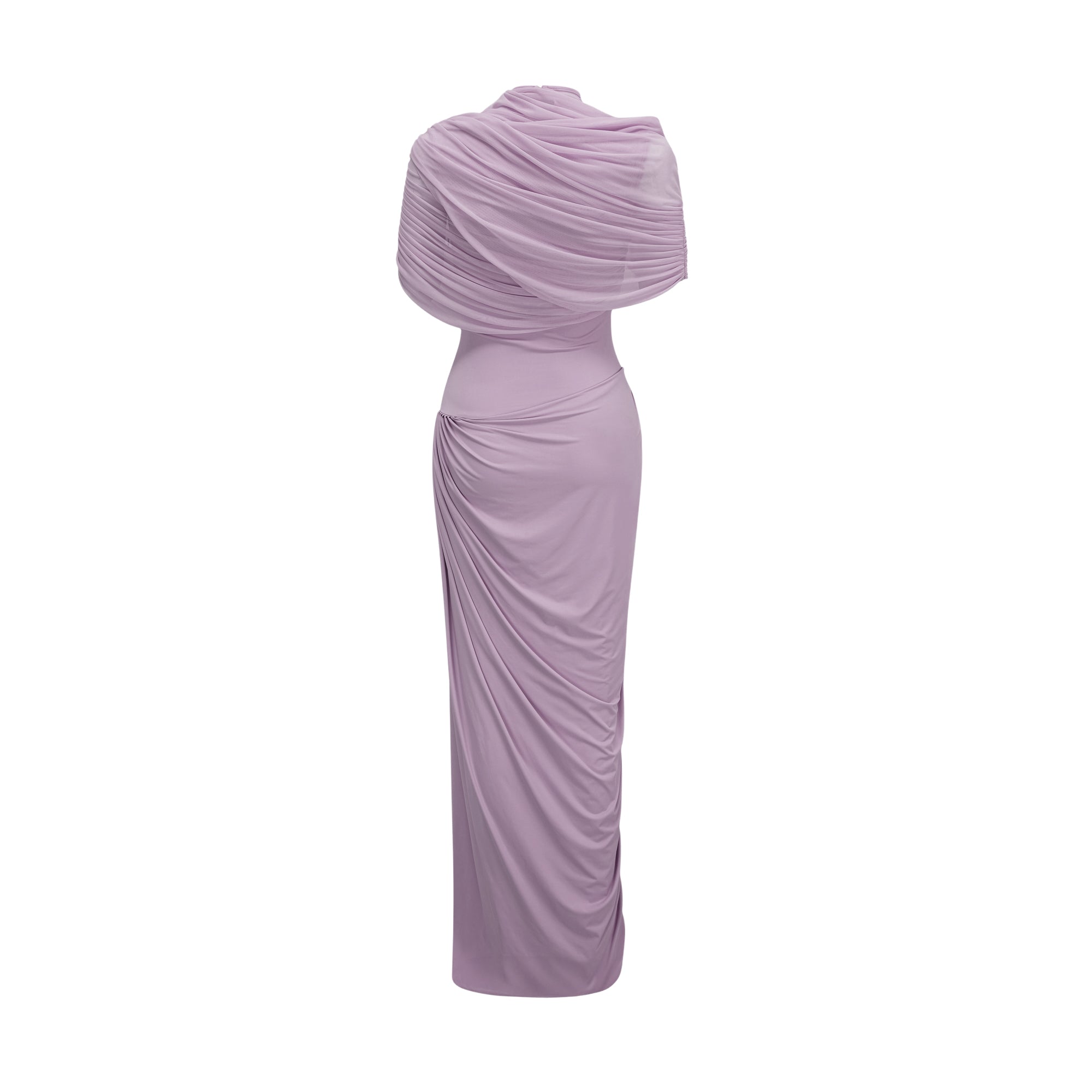 Catherine asymmetrical pleated maxi dress in Purple