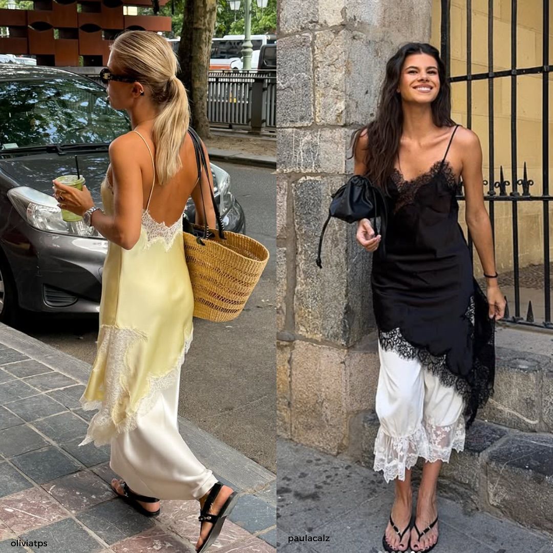 Preci Lace Asymmetric Dresses