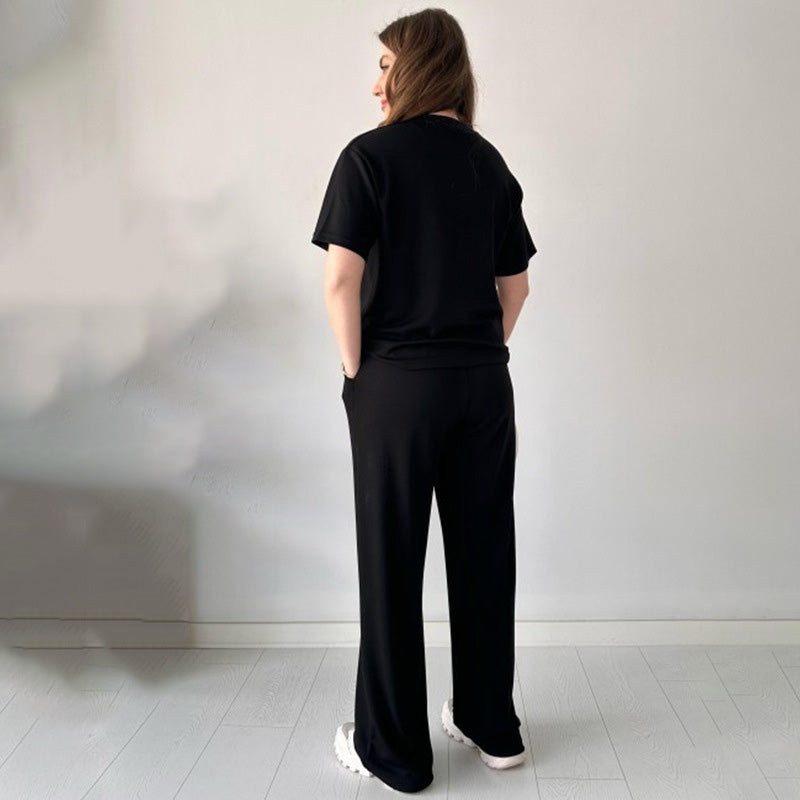 Julia - Casual Round Neck Top And Drawstring Pant
